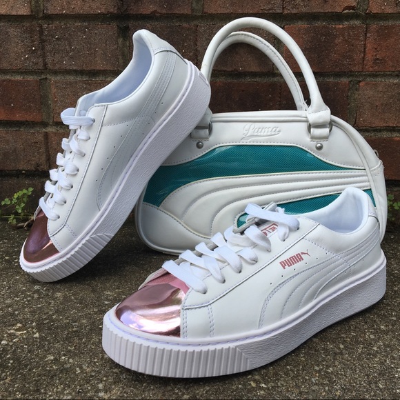 puma shoes white and pink